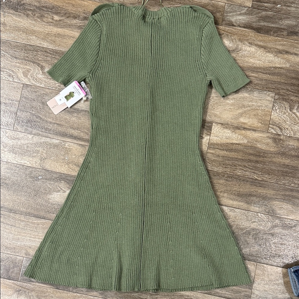 French Connection Green Ribbed Dress - Picture 2 of 2